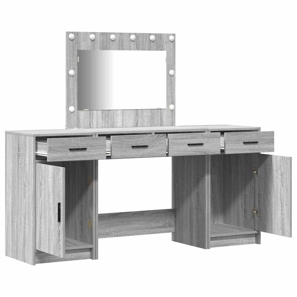 Toaletni stol 3 kom. Siva 78,5 x 41 x 135 cm Konstruirano drvo