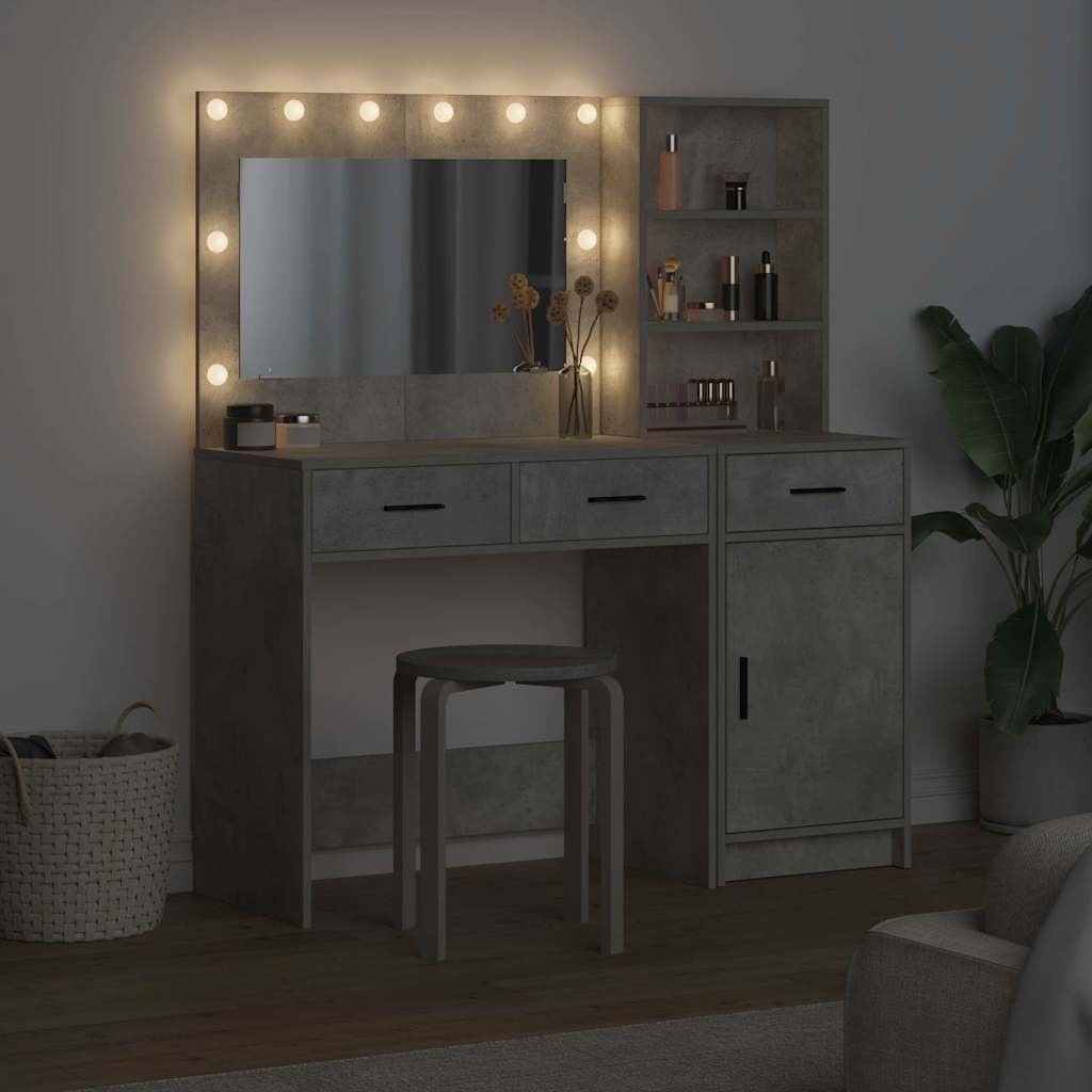 Toaletni stol 2 kom. Siva 78,5 x 41 x 135 cm Konstruirano drvo