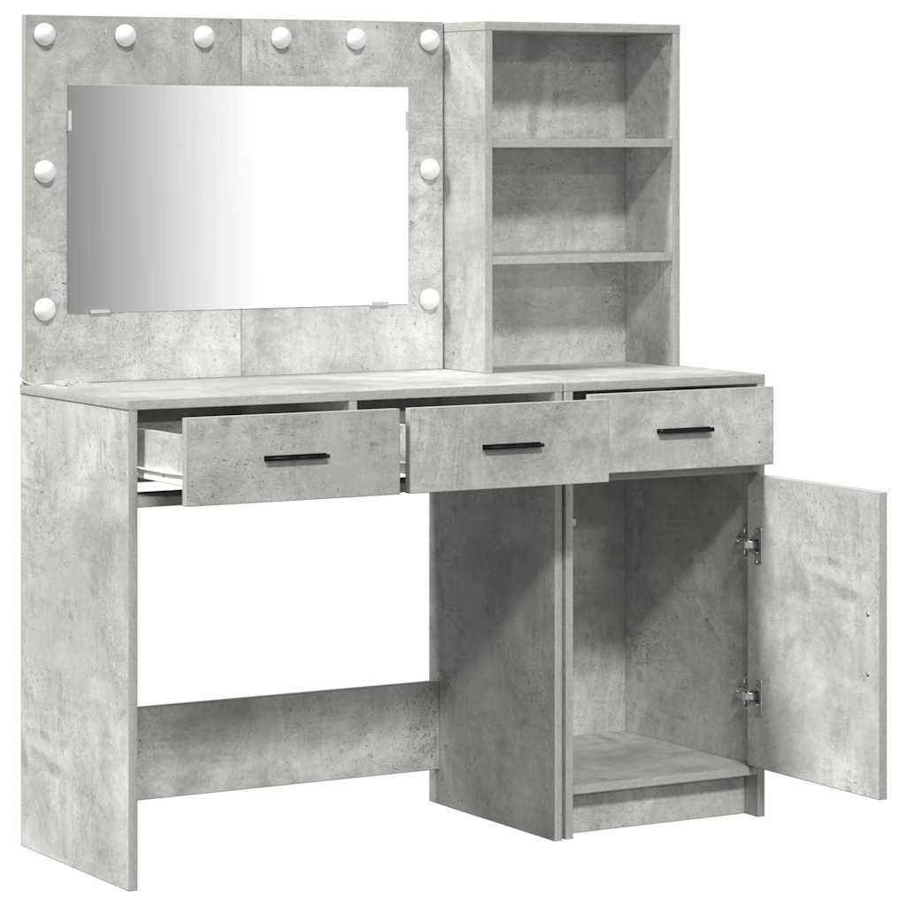 Toaletni stol 2 kom. Siva 78,5 x 41 x 135 cm Konstruirano drvo