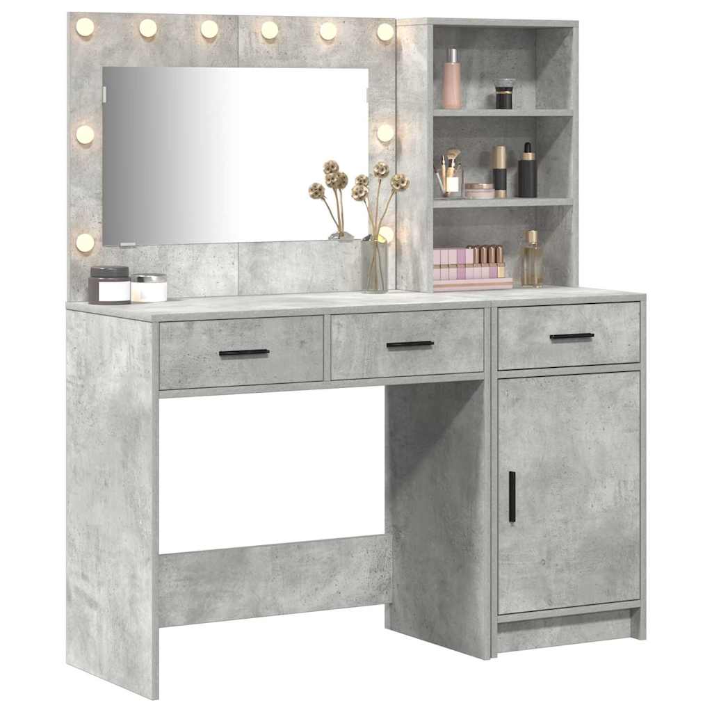 Toaletni stol 2 kom. Siva 78,5 x 41 x 135 cm Konstruirano drvo