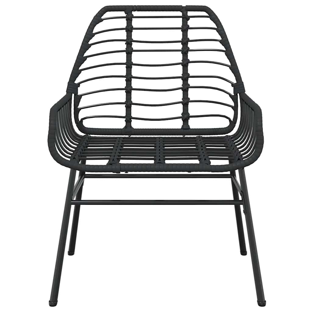 Vrtni blagovaonski set od 5 dijelova, crni, poliratan, staklo Crna Dužina stola 80 cm
