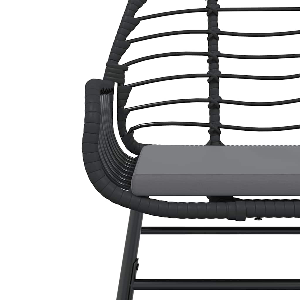 5-dijelni vrtni blagovaonski set s jastucima od crnog Crna 80 cm table length