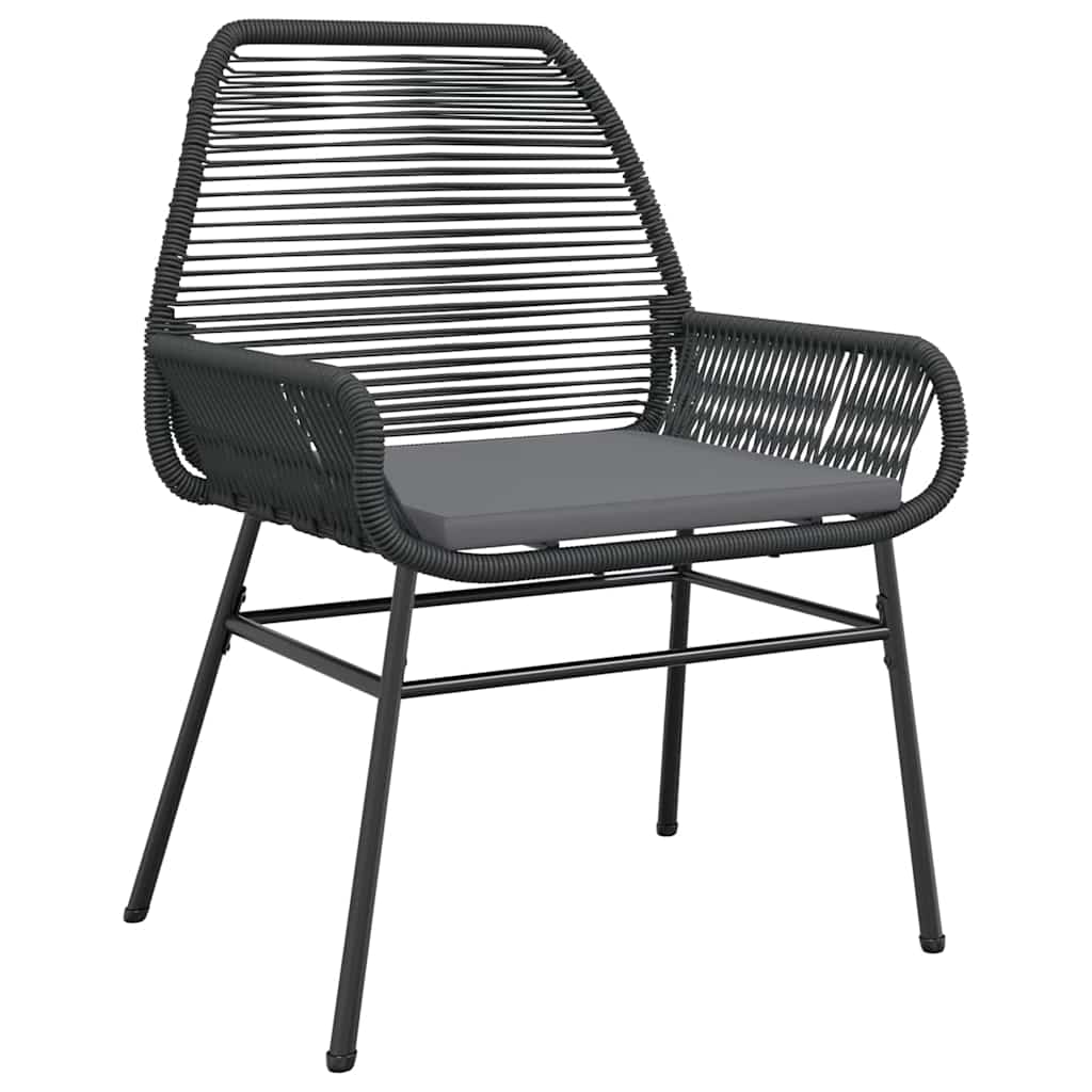 7-dijelni vrtni blagovaonski set s jastucima, crno Crna 160 x 80 x 74 cm