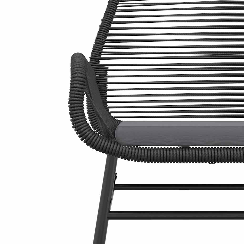 7-dijelni vrtni blagovaonski set s jastucima, crno Crna 160 x 80 x 74 cm