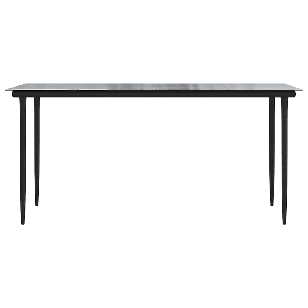 7-dijelni vrtni blagovaonski set s jastucima, crno Crna 160 x 80 x 74 cm