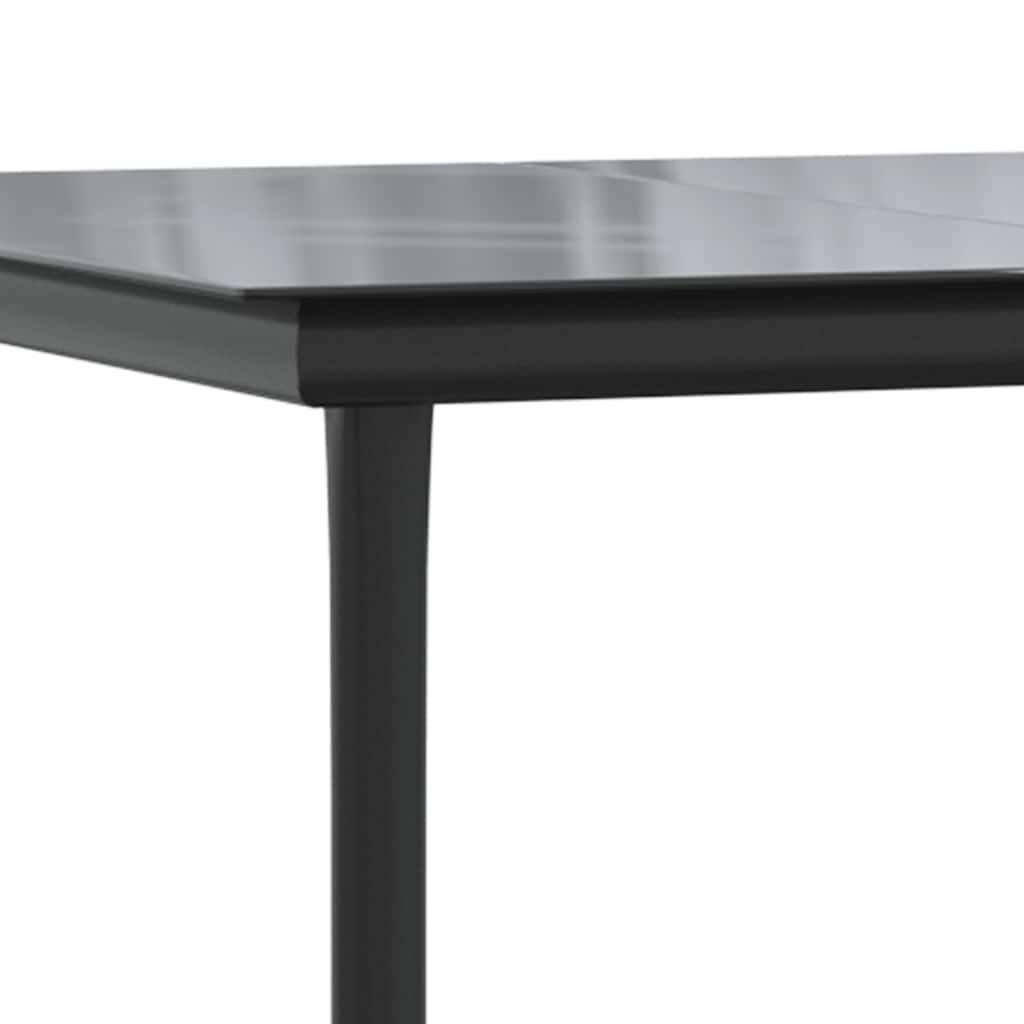 7-dijelni vrtni blagovaonski set s jastucima, crno Crna 160 x 80 x 74 cm