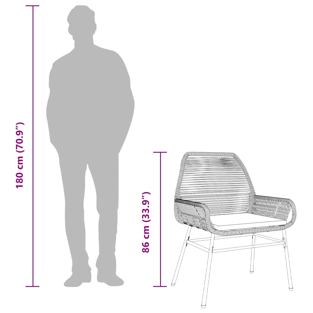 7-dijelni vrtni blagovaonski set s jastucima, crno Crna 160 x 80 x 74 cm
