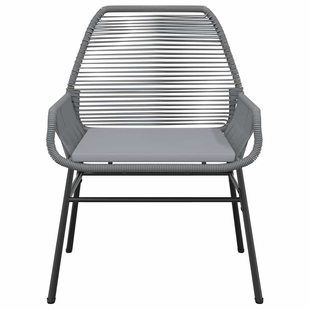 3-dijelni vrtni blagovaonski set s jastucima poliratan i staklo Siva 80 x 80 x 74 cm