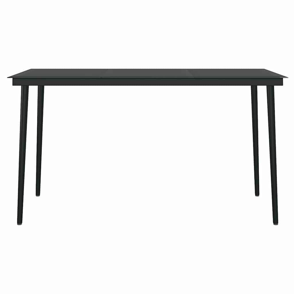 Vrtni blagovaonski set od 5 dijelova, crni, poliratan, staklo