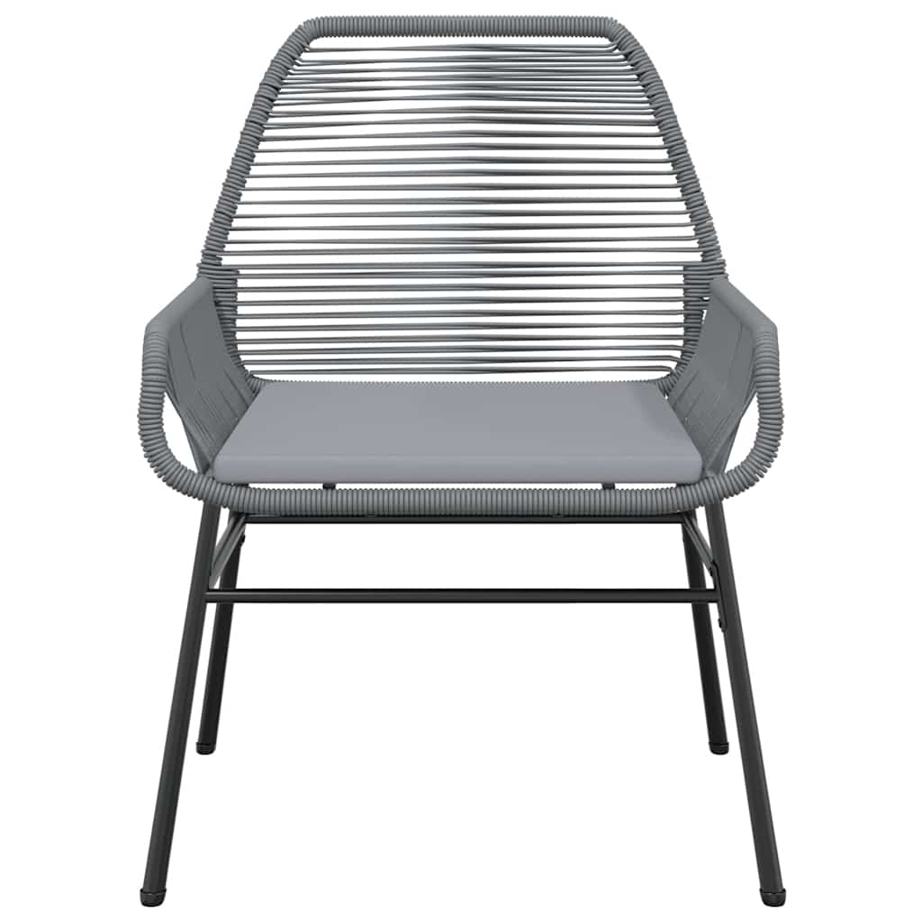 3-dijelni vrtni blagovaonski set s jastucima poliratan i staklo Siva 80 x 80 x 74 cm