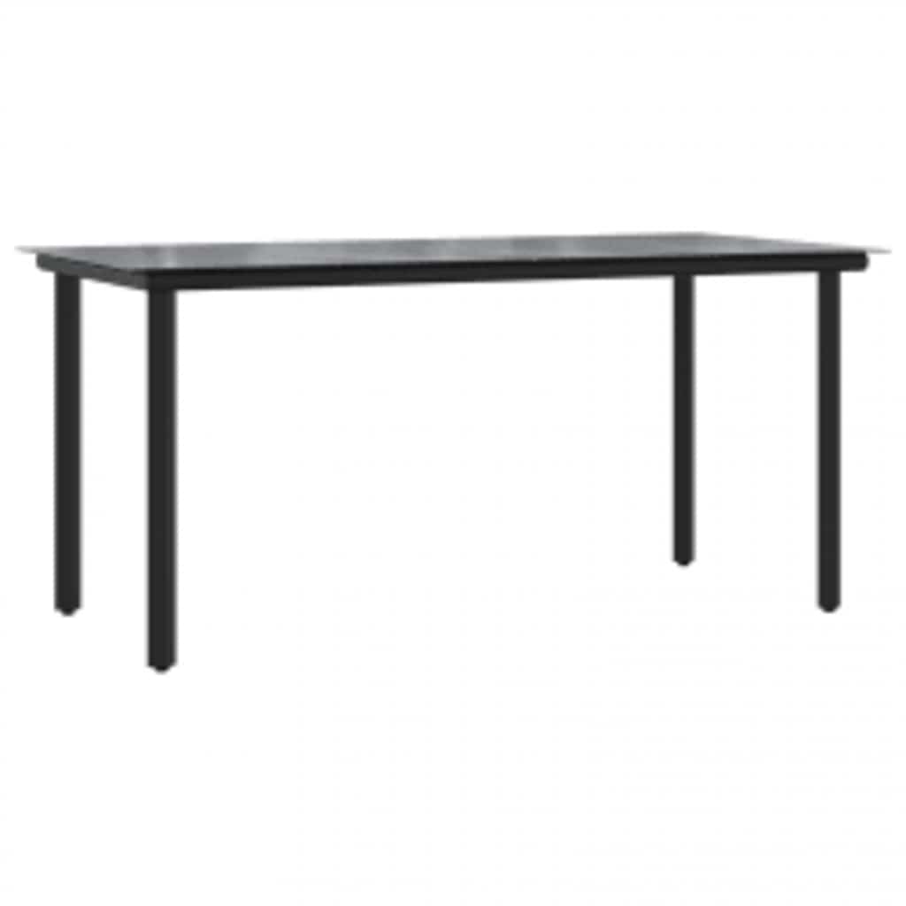 5-dijelni vrtni blagovaonski set s jastucima od crnog Crna 160 x 80 x 74 cm
