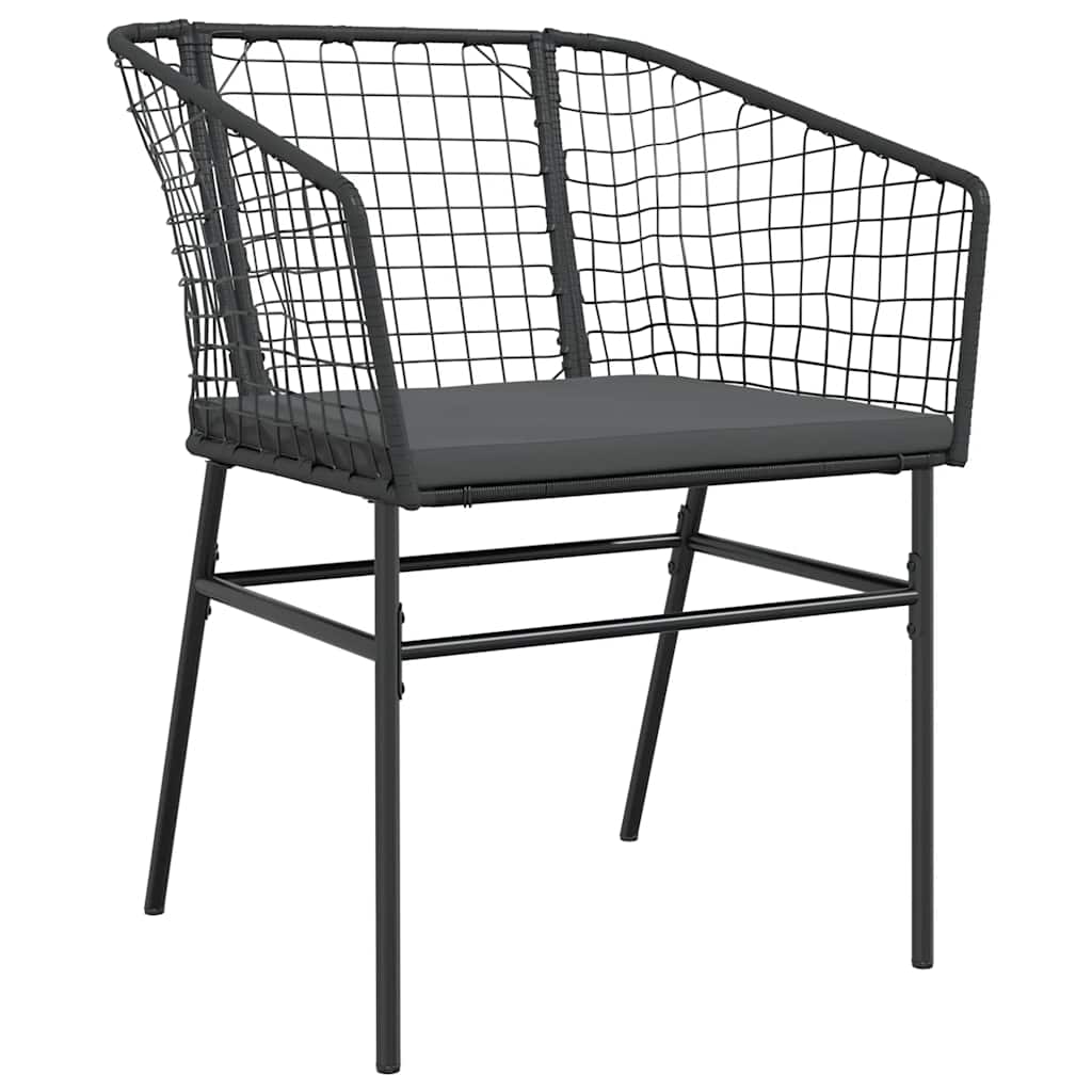 5-dijelni vrtni blagovaonski set s jastucima od crnog Crna 160 x 80 x 74 cm