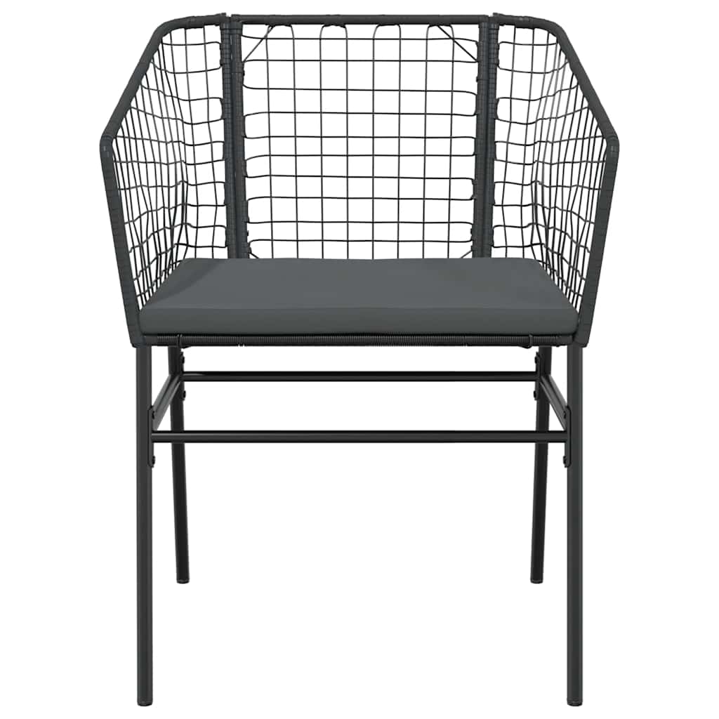 5-dijelni vrtni blagovaonski set s jastucima od crnog Crna 160 x 80 x 74 cm