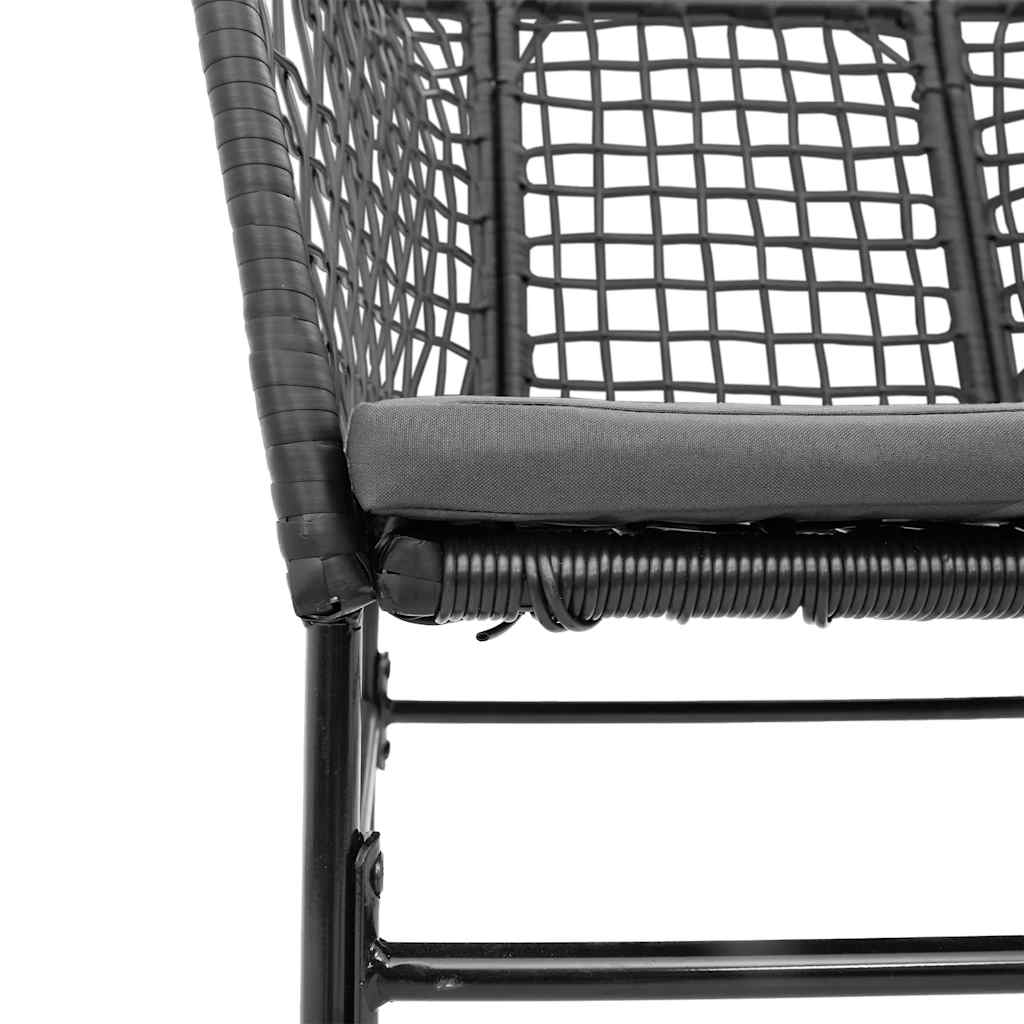 5-dijelni vrtni blagovaonski set s jastucima od crnog Crna 160 x 80 x 74 cm