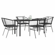 5-dijelni vrtni blagovaonski set s jastucima od crnog Crna 160 x 80 x 74 cm