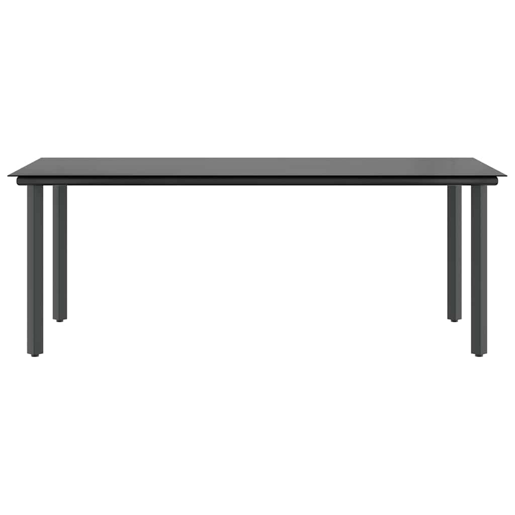 9-dijelni vrtni blagovaonski set s jastucima poliratan i staklo Smeđa 200 x 100 x 74 cm