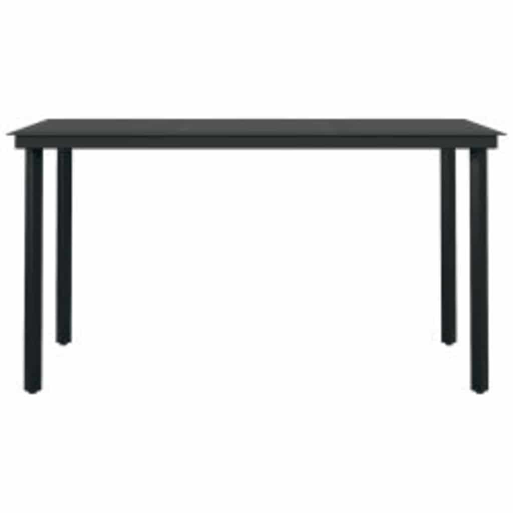 5-dijelni vrtni blagovaonski set s jastucima poliratan i staklo Siva 140 x 70 x 74 cm