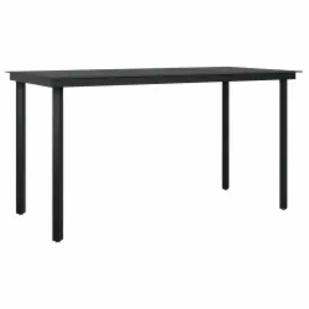 5-dijelni vrtni blagovaonski set s jastucima poliratan i staklo Siva 140 x 70 x 74 cm