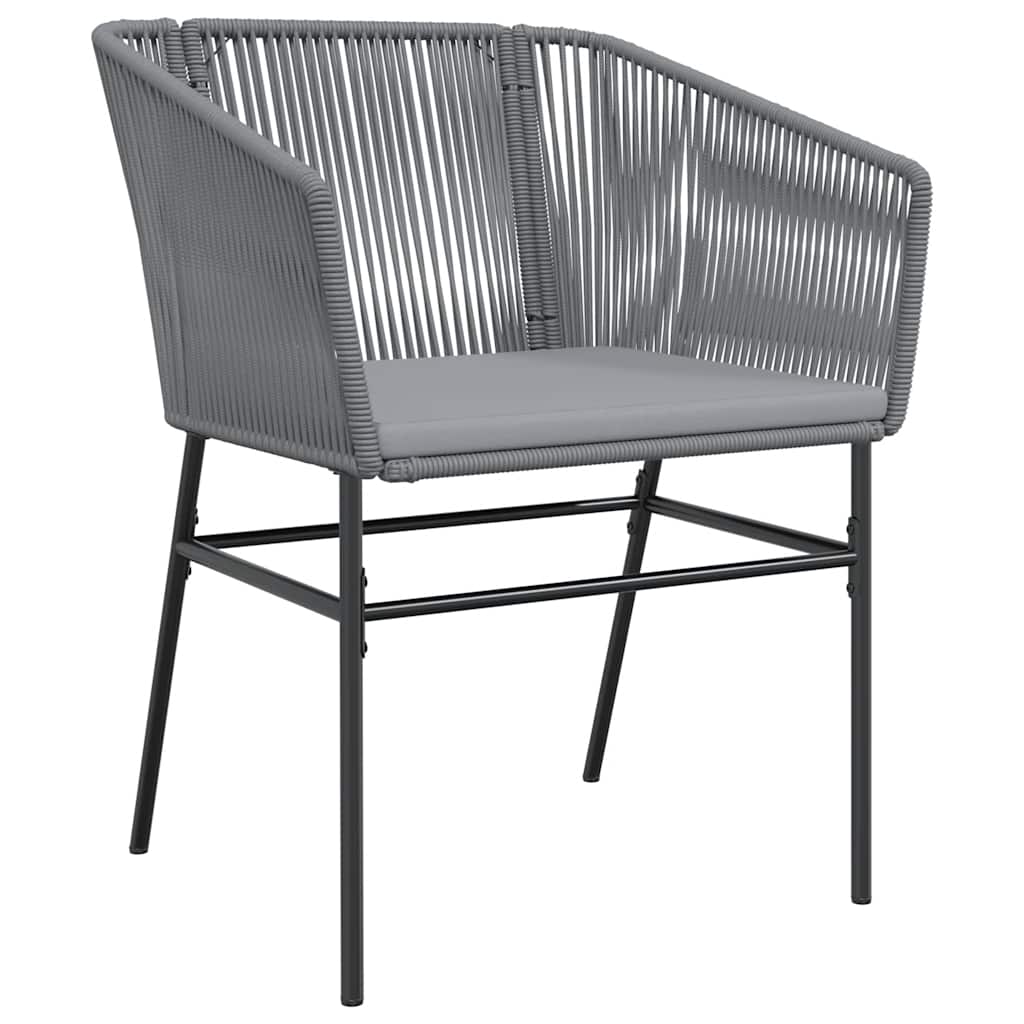 5-dijelni vrtni blagovaonski set s jastucima poliratan i staklo Siva 140 x 70 x 74 cm