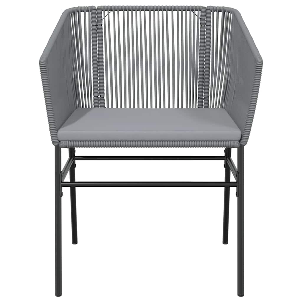 5-dijelni vrtni blagovaonski set s jastucima poliratan i staklo Siva 140 x 70 x 74 cm