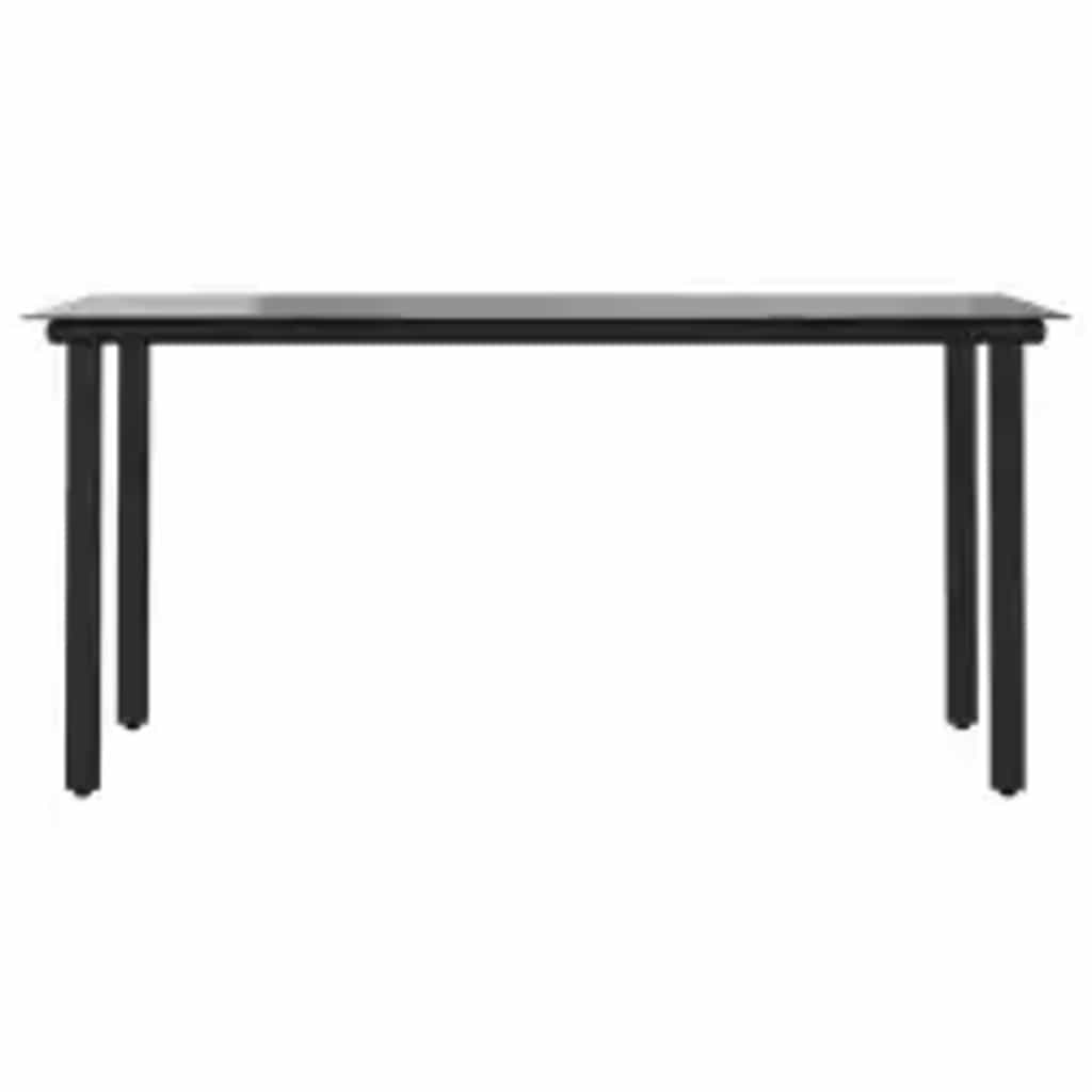7-dijelni vrtni blagovaonski set s jastucima poliratan i staklo Siva 160 x 80 x 74 cm