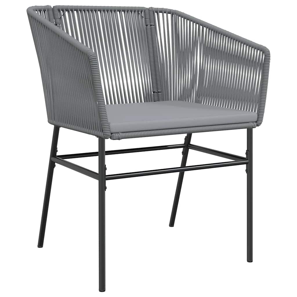 7-dijelni vrtni blagovaonski set s jastucima poliratan i staklo Siva 160 x 80 x 74 cm