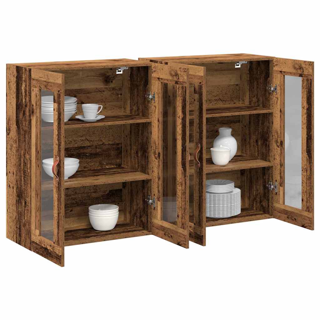 Zidni ormari 2 pcs Staro drvo 69,5 x 34 x 90 cm