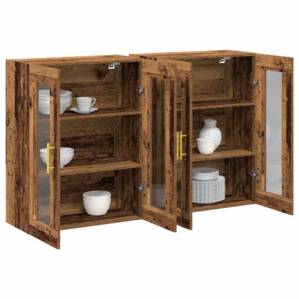 Zidni ormari 2 pcs Staro drvo 69,5 x 34 x 90 cm