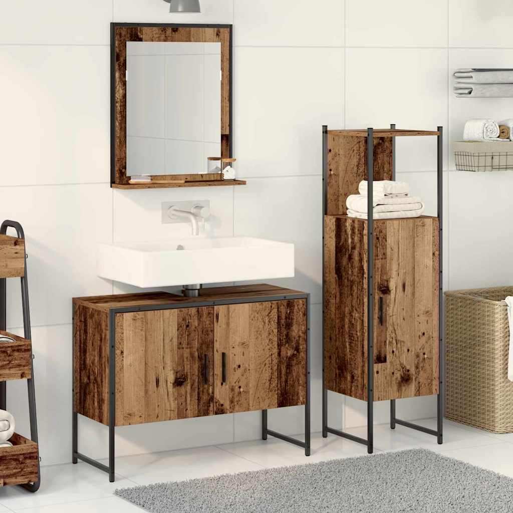 Set namještaja za kupaonicu 3 kom. Smeđa 33 x 33 x 113.5 cm