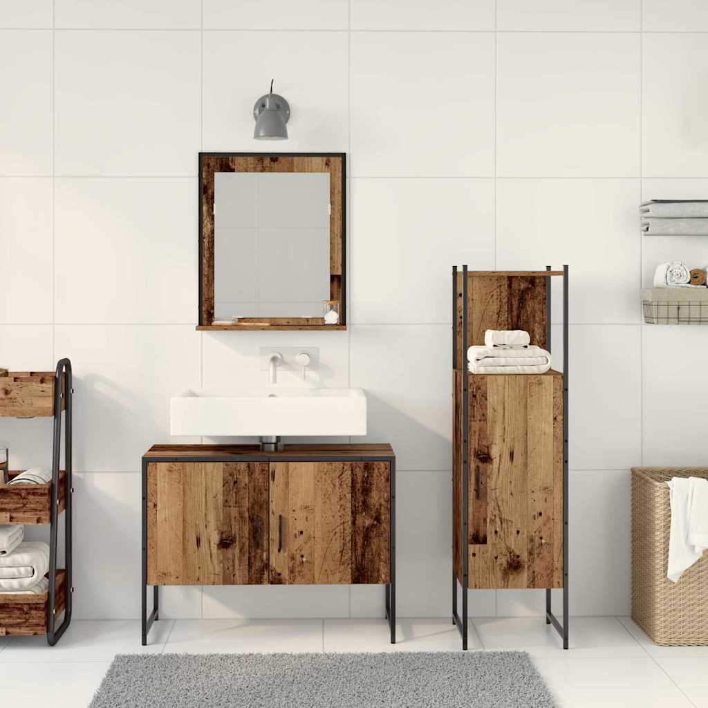 Set namještaja za kupaonicu 3 kom. Smeđa 33 x 33 x 113.5 cm