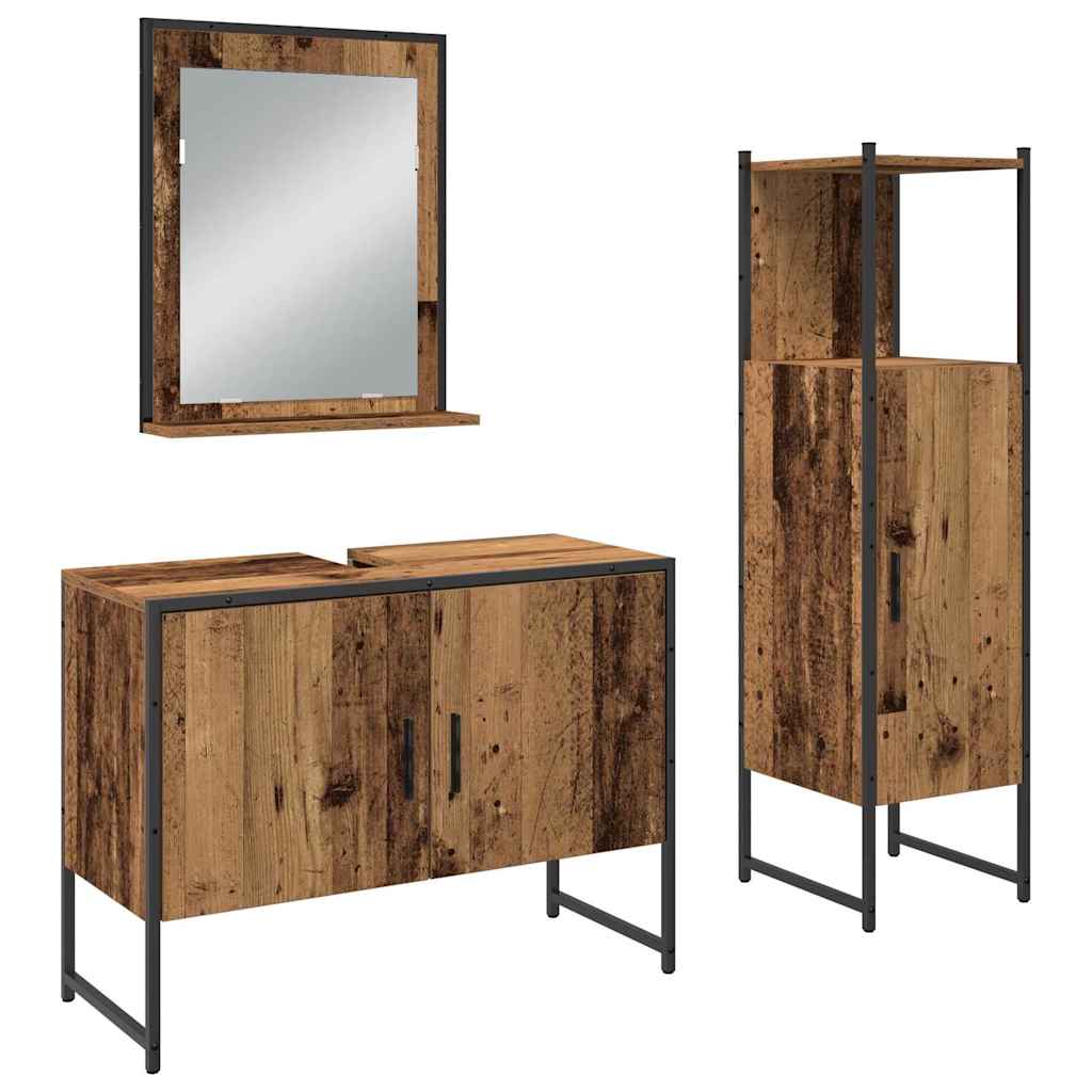 Set namještaja za kupaonicu 3 kom. Smeđa 33 x 33 x 113.5 cm