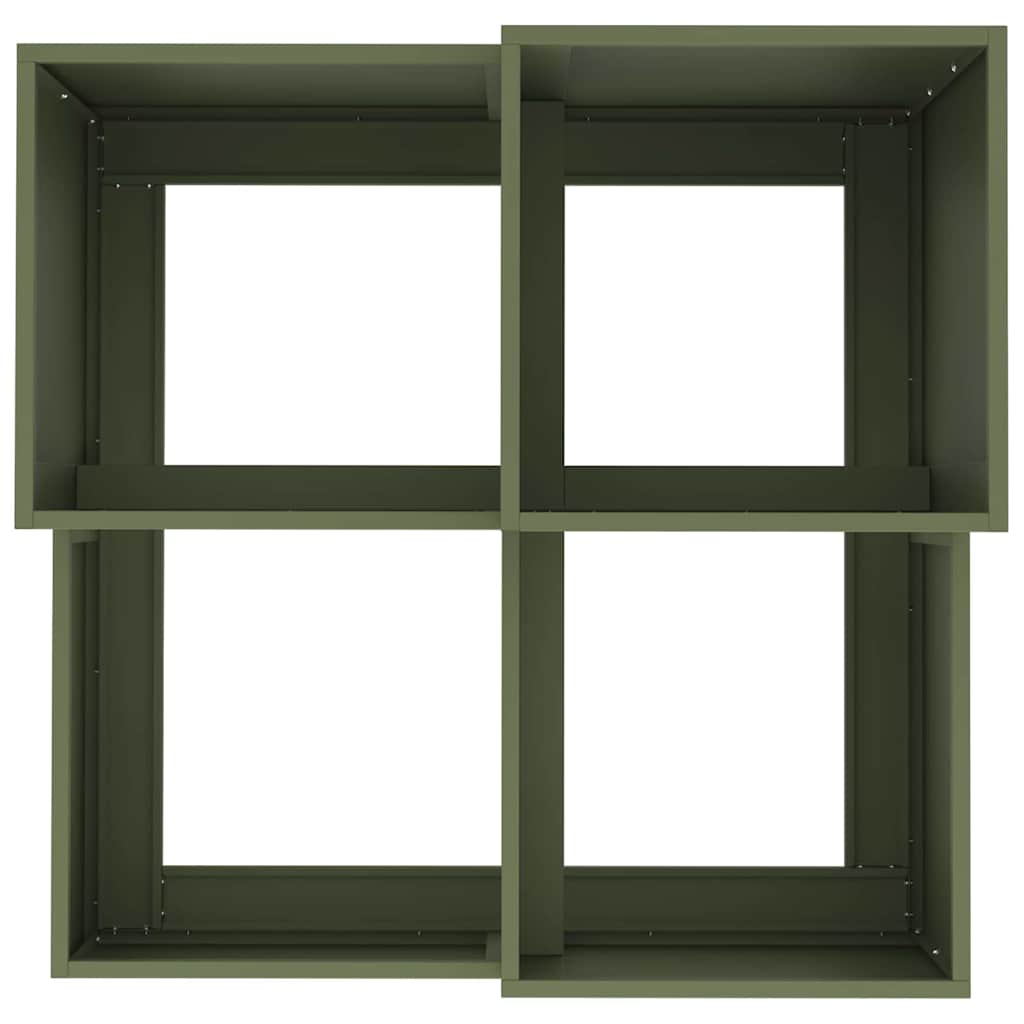 Vrtna saksija Maslinovo zelena 100 x 100 x 60 cm Čelik