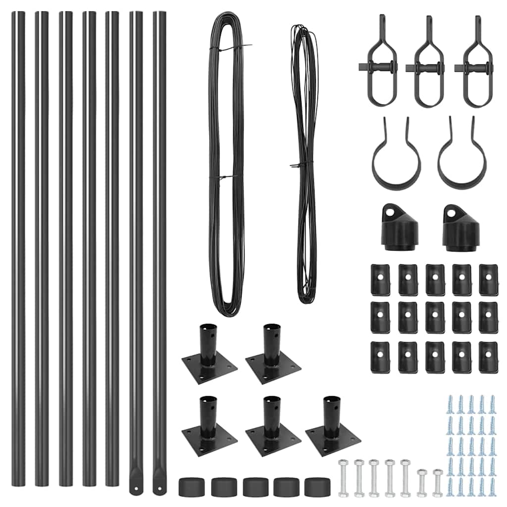 Stup za ogradu s betonskom bazom 7 kom. Siva