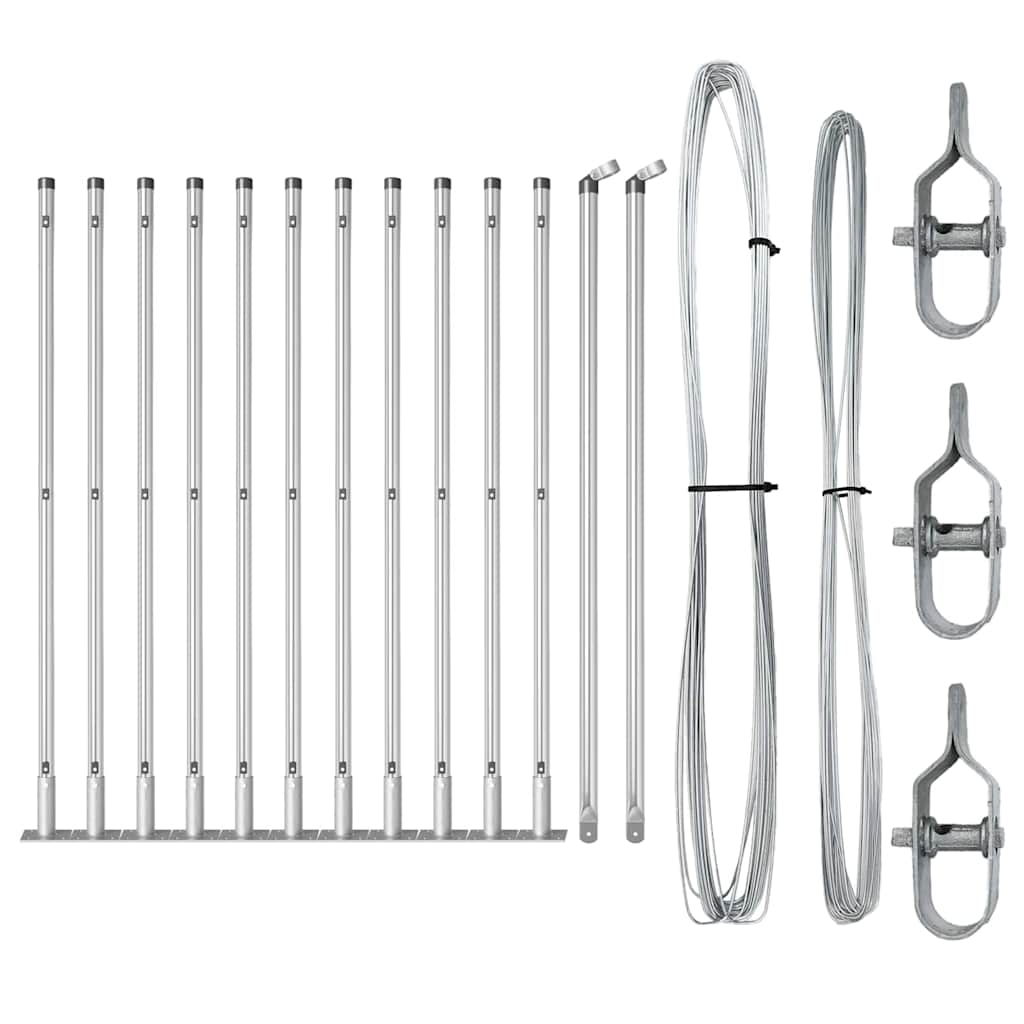 Stup za ogradu s betonskom bazom 13 kom. Srebrna