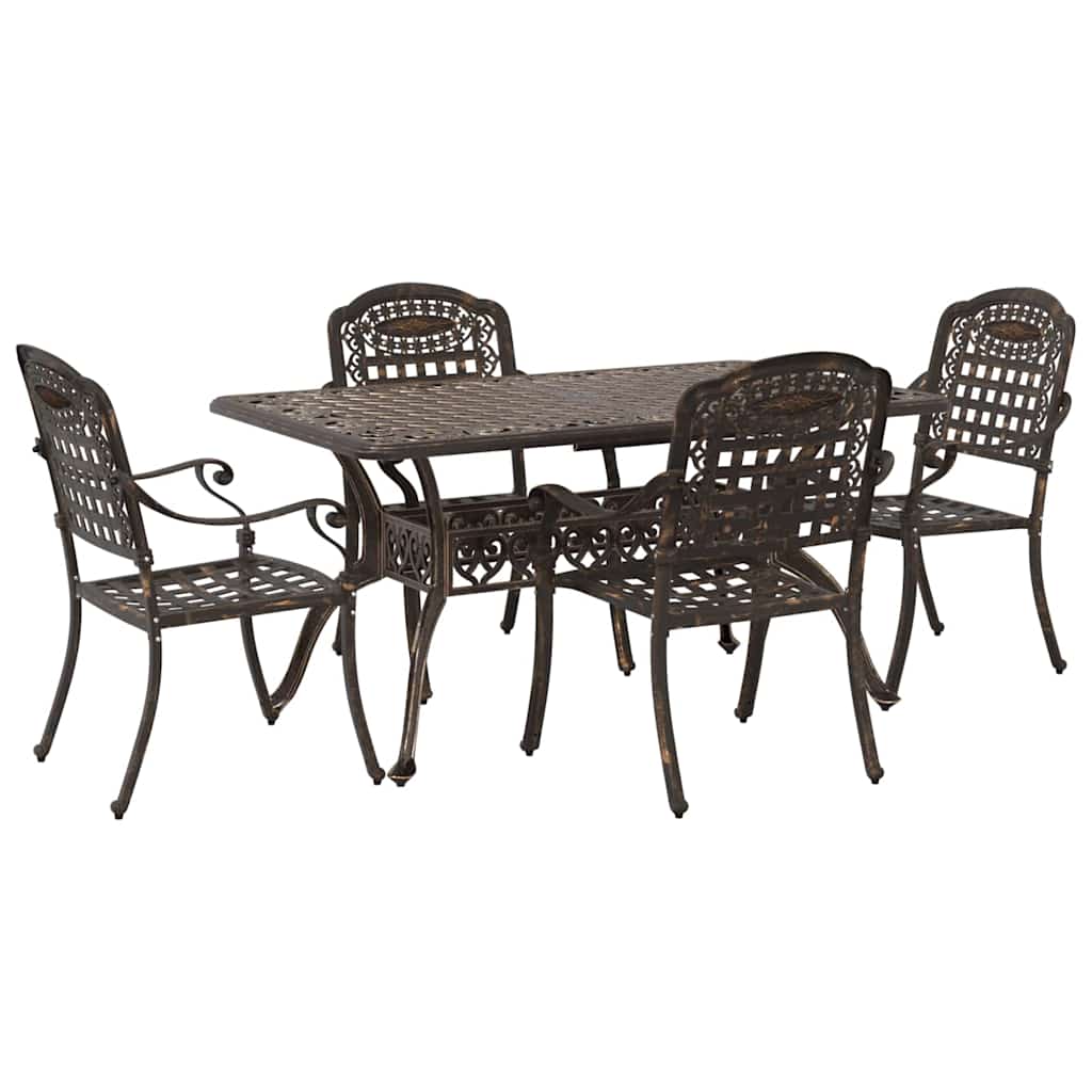 Vrtni set za objed 5 pcs Bronzana Aluminij