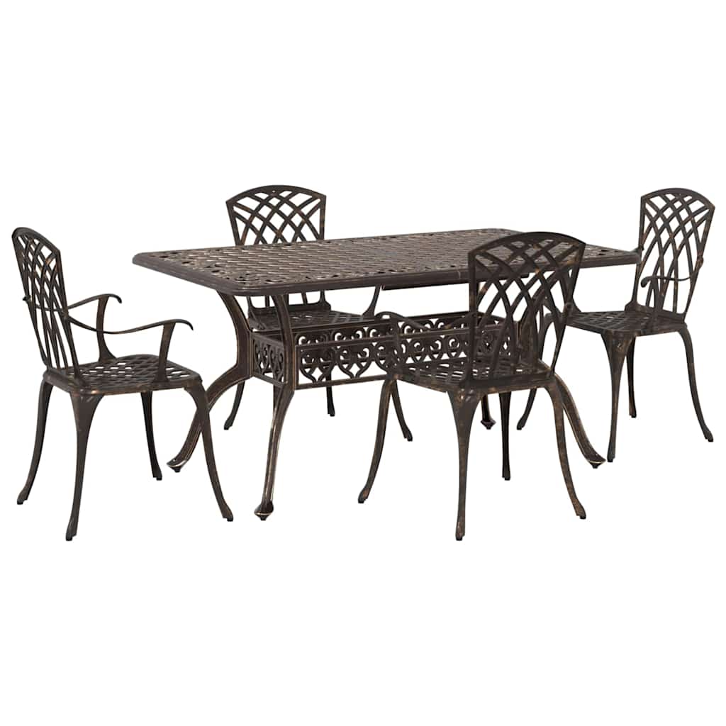 Vrtni set za objed 5 pcs Bronzana Aluminij