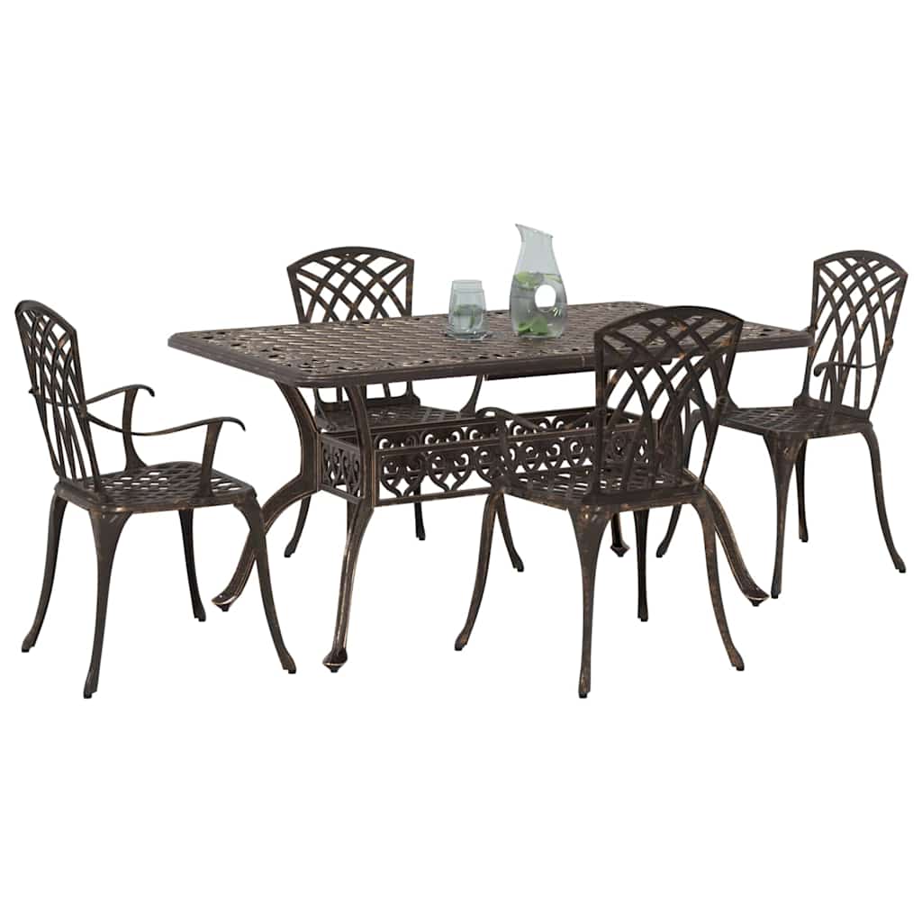 Vrtni set za objed 5 pcs Bronzana Aluminij