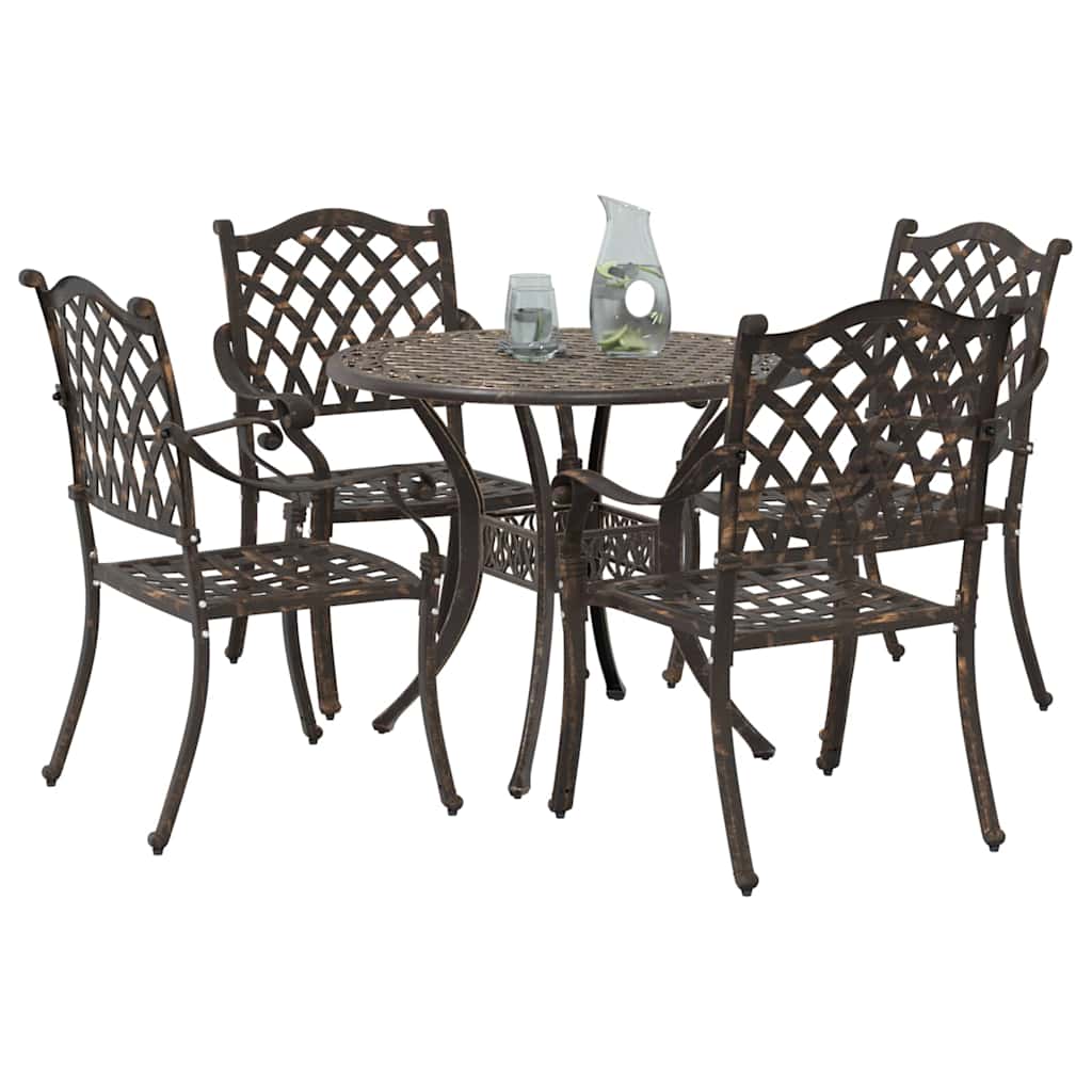 Vrtni set za objed 5 pcs Bronzana Aluminij
