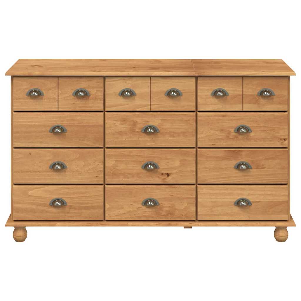 Komoda ASKIM Smeđa 79 x 40 x 133,5 cm Čvrsto borovo drvo