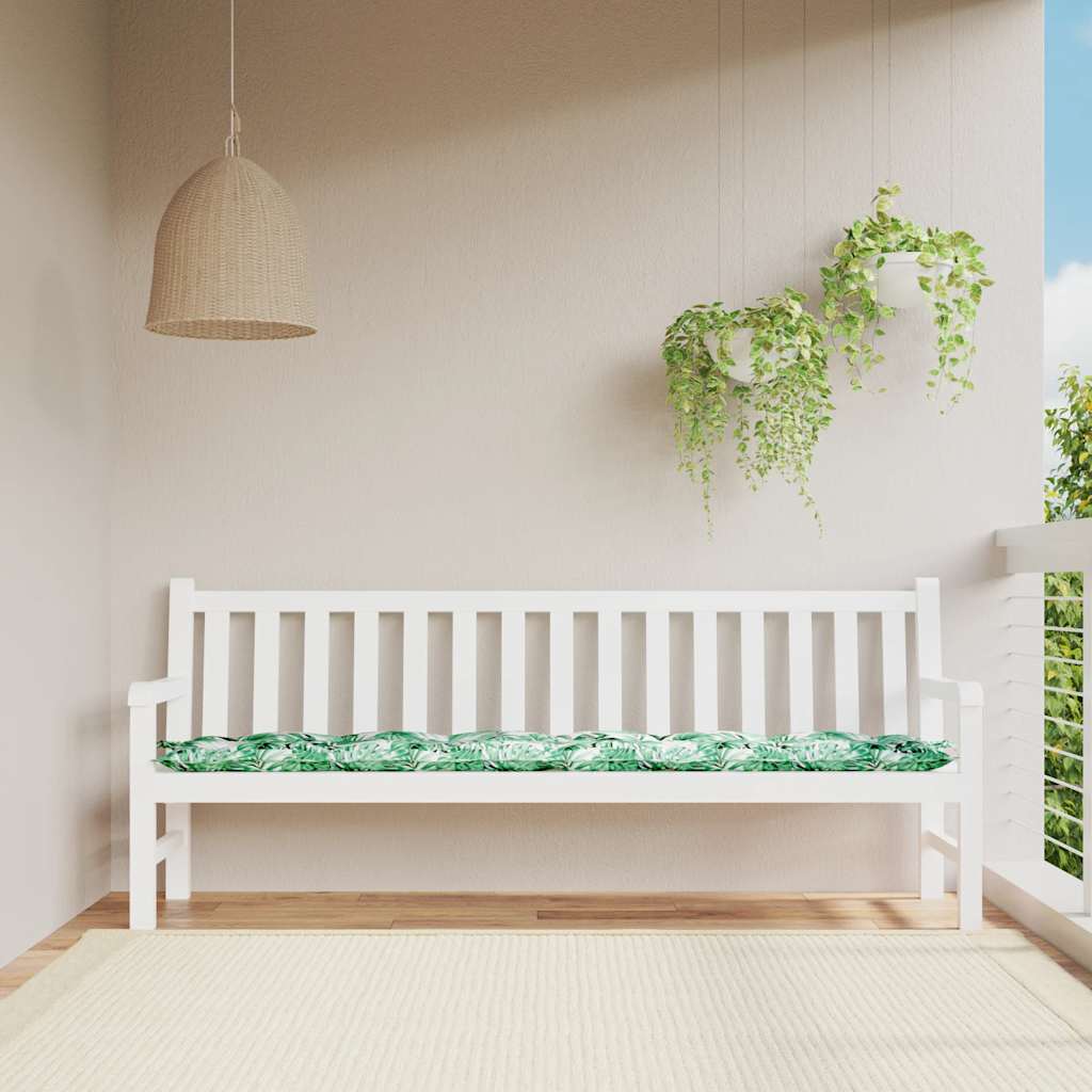Jastuk za vrtnu klupu s uzorkom lišća 200x50x7 cm Oxford tkanina