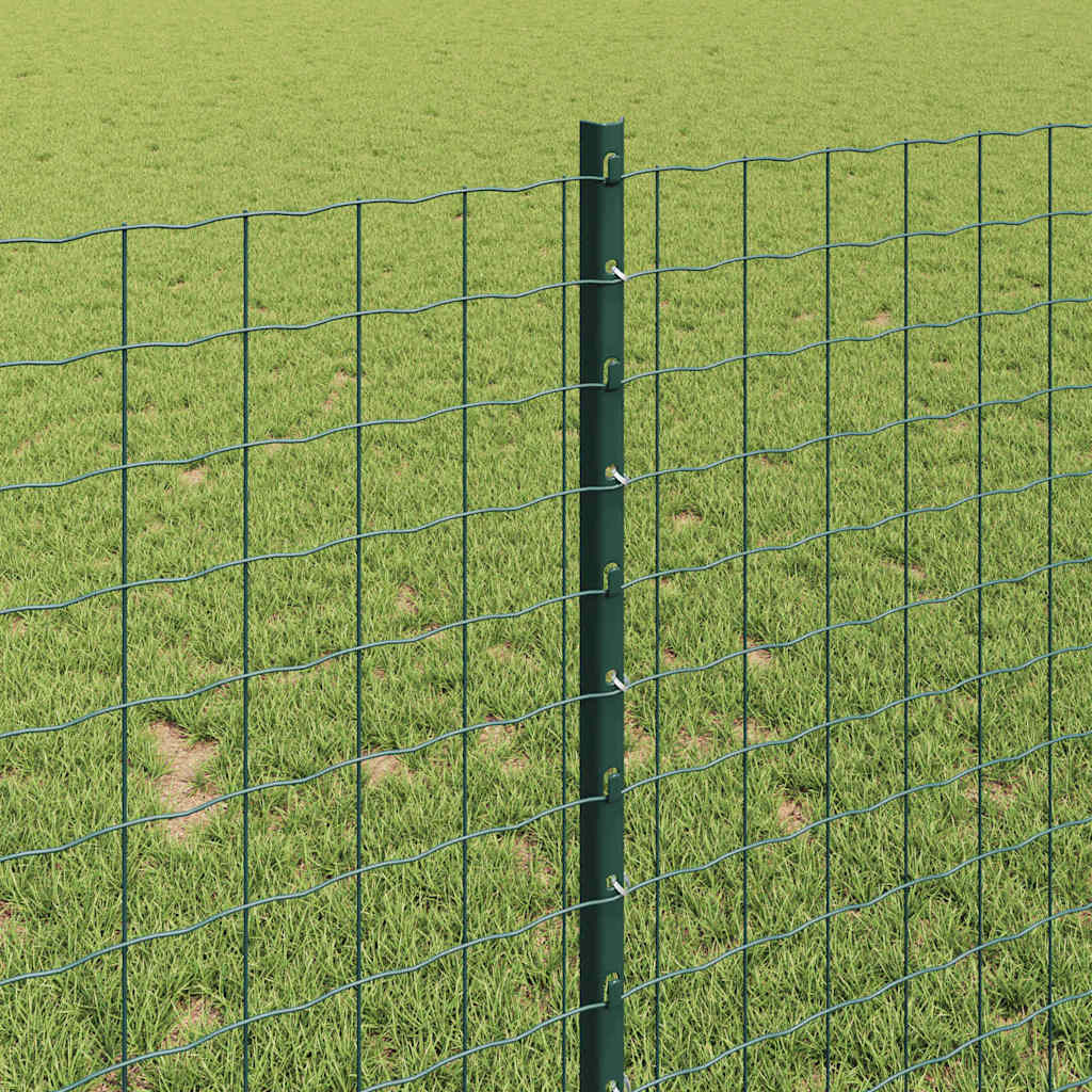 Stup za ogradu 5 pcs Zelena 140 cm Čelik