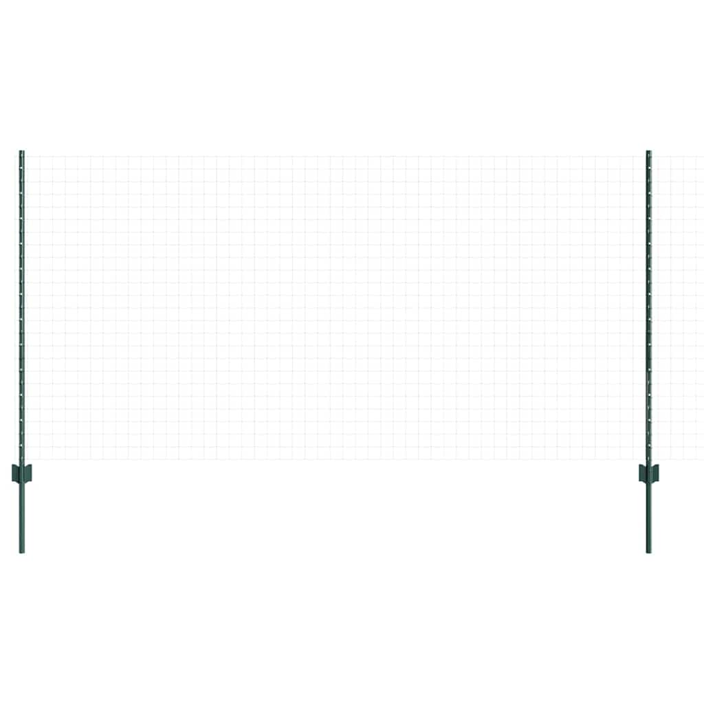 Ugrađeni stup za ogradu 11 pcs Zelena 160 cm