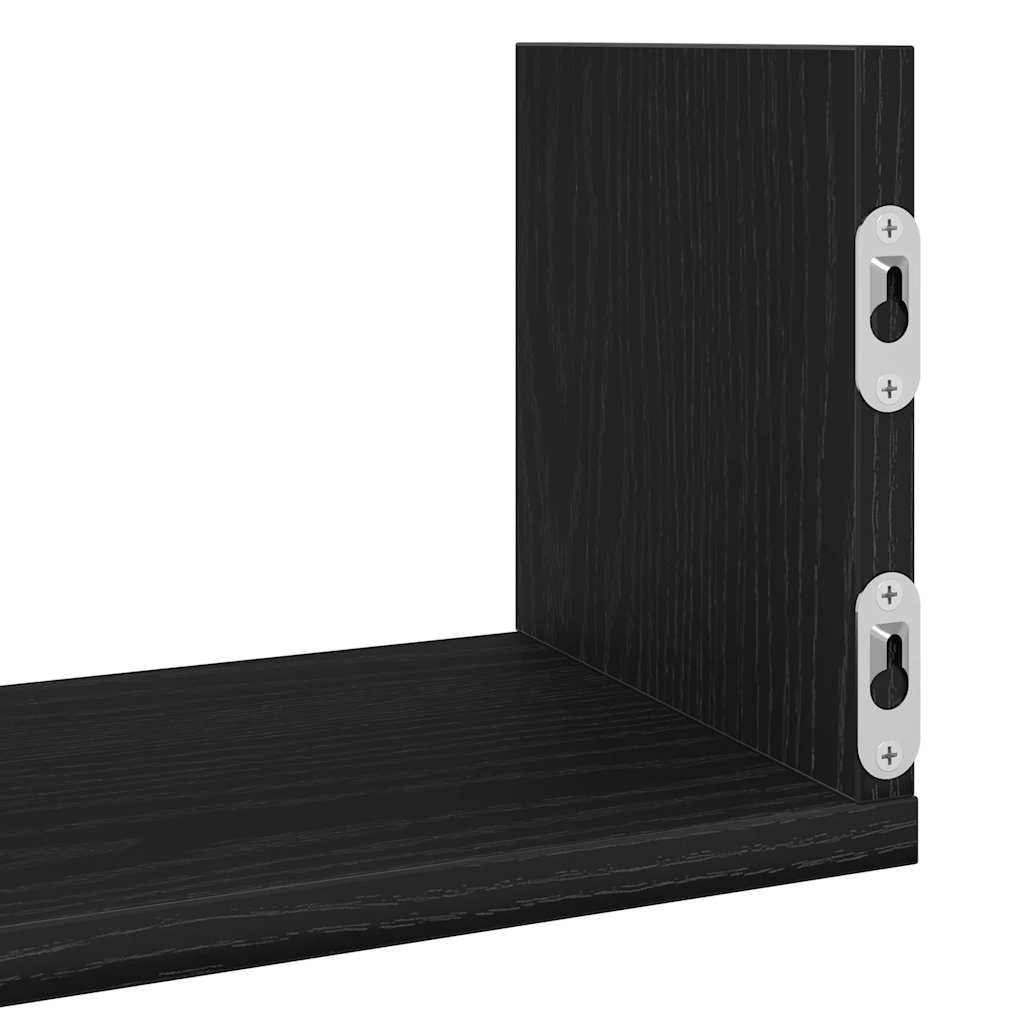 Zidne police 3 kom. Crni hrast 58x18x18 cm Konstruirano drvo