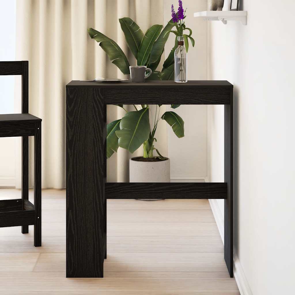 Barski stol s policama Crni hrast 90x40x103,5 cm Konstruirano drvo