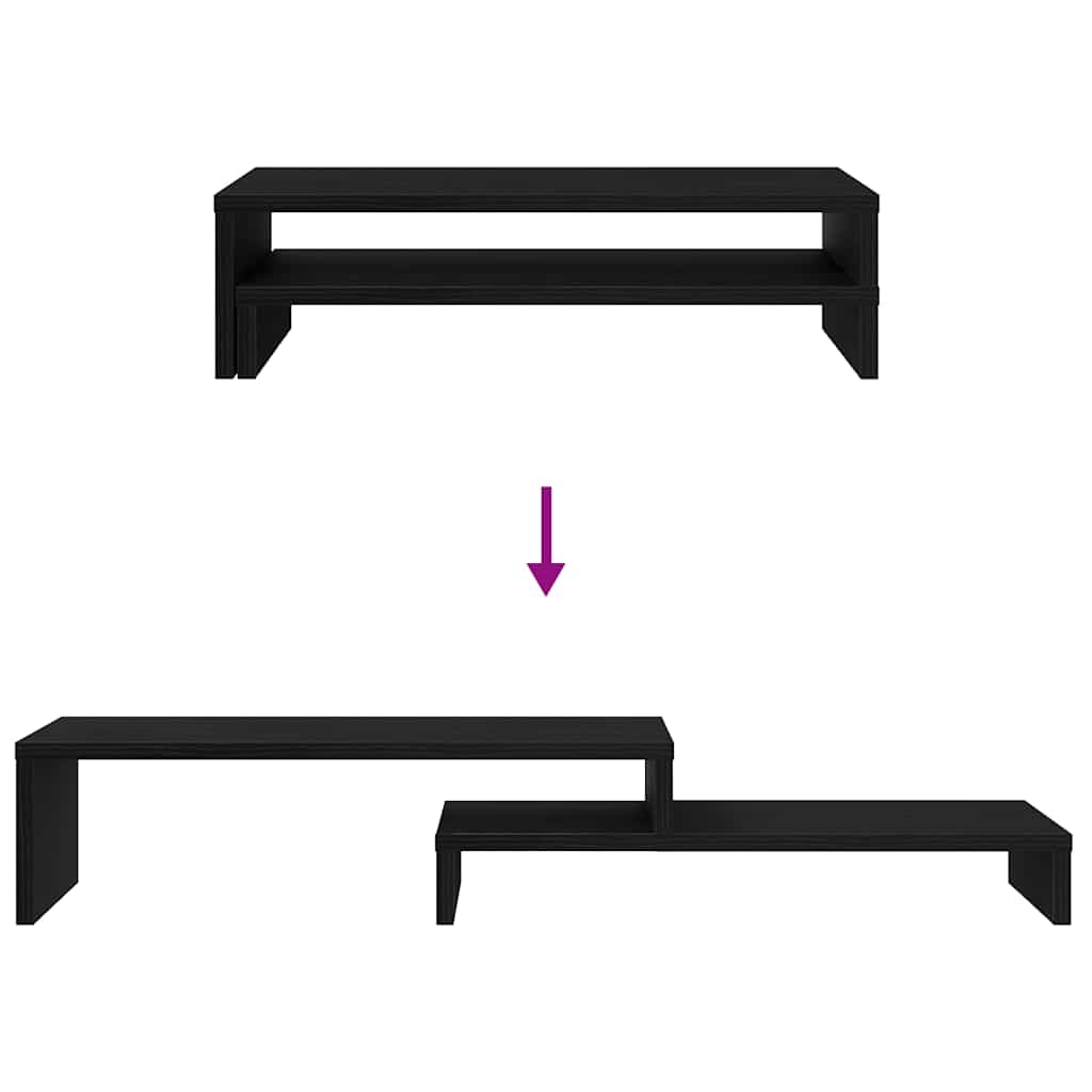Stalak za monitor Crni hrast 54x22x15 cm Konstruirano drvo