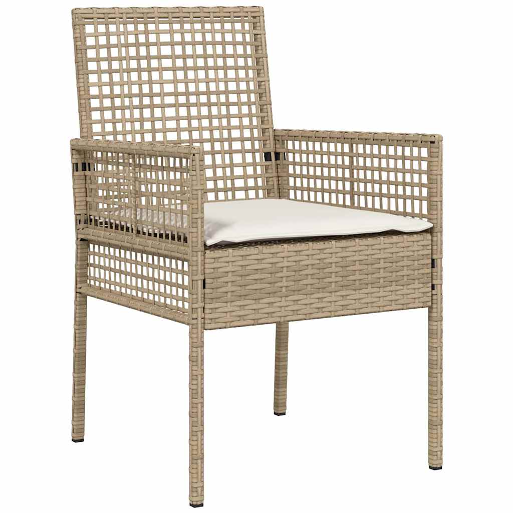 Vrtni set za objed 9 kom. Bež poliratan 250 x 100 x 75 cm