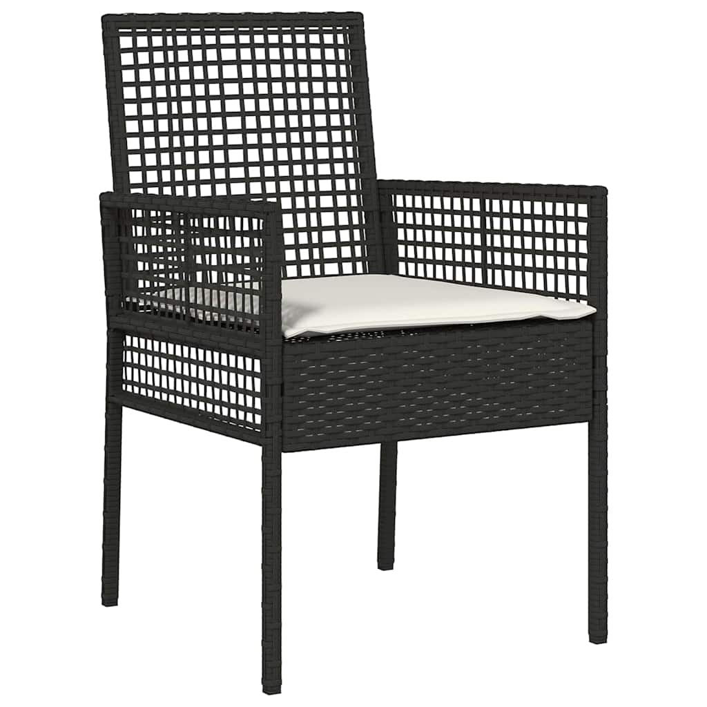 Vrtni set za objed 7 kom. Crna poliratan 190 x 90 x 75 cm