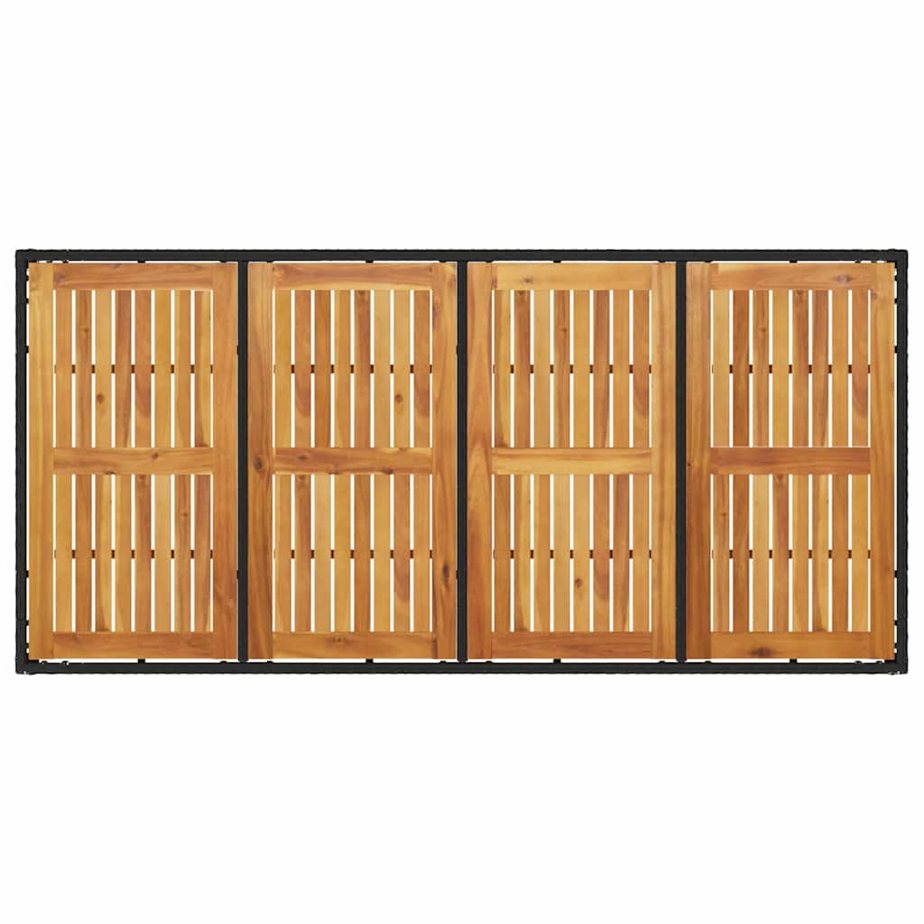 Vrtni set za objed 7 kom. Crna poliratan 190 x 90 x 75 cm