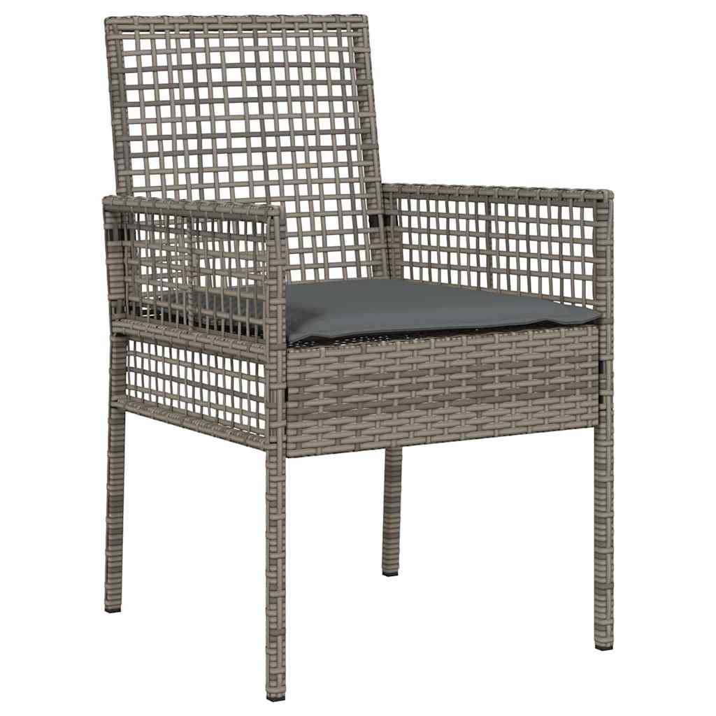 Vrtni set za objed 5 kom. Siva poliratan 80 x 80 x 75 cm