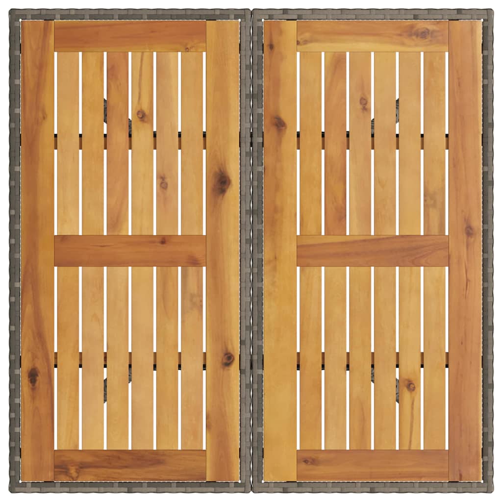 Vrtni set za objed 5 kom. Siva poliratan 80 x 80 x 75 cm
